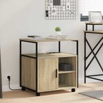 vidaXL Gabarit de bureau avec station de recharge Chêne sonoma