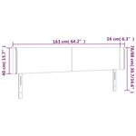 vidaXL Tête de lit à LED Noir 163x16x78/88 cm Velours