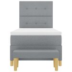 vidaXL Lit à ressorts avec tête de lit Gris clair 200 x 90 cm tissu