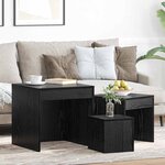 vidaXL Table basse 3 Pièces Chêne noir Bois d'ingénierie