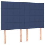 vidaXL Sommier à lattes de lit et matelas et LED Bleu 140x190 cm Tissu