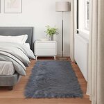 vidaXL Tapis en fausse Tafalla Anthracite 80 x 200 cm Polyester