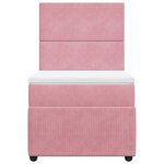 vidaXL Sommier à lattes de lit avec matelas Rose 90x190 cm Velours