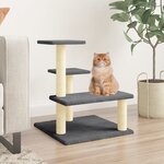 vidaXL Arbre à chat avec griffoirs en sisal Gris foncé 61 cm