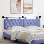 vidaXL Tête de lit suspendue Avec lumière LED Bleu denim Tissu