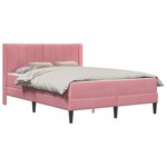 vidaXL Cadre de lit avec matelas Rose 120 x 190 cm Velours