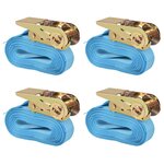 vidaXL Sangle d’arrimage 4 Pièces 0 8 tonne 6 m x 25 mm Bleu