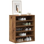 vidaXL Armoire à chaussures vieux bois 60x35x70 cm bois d'ingénierie