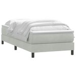 vidaXL Sommier à lattes de lit et matelas gris clair 80x220 cm velours