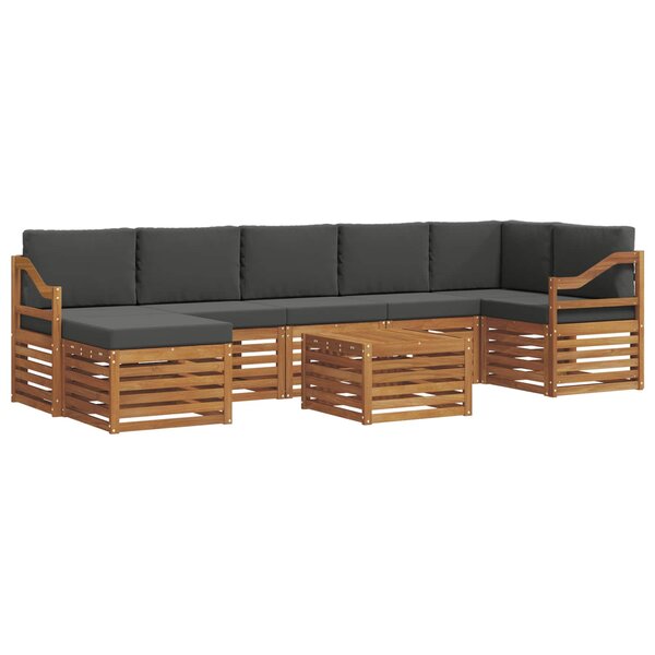 vidaXL Ensemble de canapés d'extérieur 8 pc Naturel et Anthracite