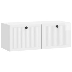 vidaXL Meuble TV mural Montage mural Blanc brillant 78 5 x 31 x 30 cm
