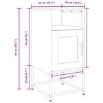 vidaXL Table de chevet blanc 36x39x78 cm acier laminé à froid