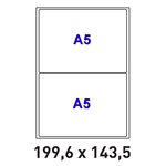 Lot de 1000 planches a4 de 2 étiquettes autocollantes a5 format 199,6 x 143,5 mm = 2000 étiquettes