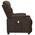 vidaXL Fauteuil de massage Marron foncé Tissu