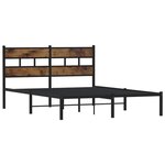 vidaXL Cadre de lit en métal sans matelas chêne fumé 150x200 cm