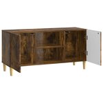vidaXL Meuble TV Chêne fumé 102 x 34 5 x 50 cm Bois d'ingénierie