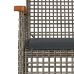 vidaXL Ensemble à manger de jardin 3 Pièces coussins gris résine tressée