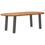 vidaXL Table à manger 220x100x74 cm bois de chêne massif ovale