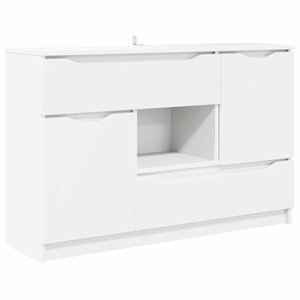 vidaXL Buffet avec tiroir Blanc 100 x 30 x 65 6 Bois d'ingénierie
