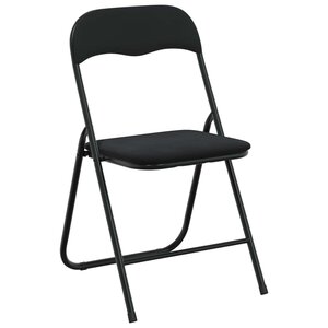 vidaXL Chaise pliante 8 Pièces Noir 48 x 44 x 78 cm Velours