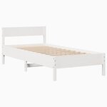 vidaXL Cadre de lit sans matelas blanc 100x200 cm bois de pin massif