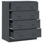 vidaXL Buffet anthracite 67x39x83 cm acier