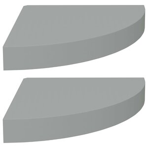 vidaXL Étagères d'angle flottantes 2 Pièces gris 25x25x3 8 cm MDF