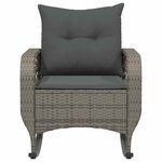 vidaXL Chaise à bascule de jardin avec coussins gris résine tressée