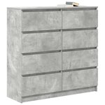 vidaXL Buffet gris béton 100x35x99 cm bois d'ingénierie