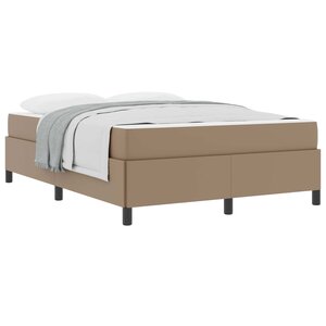 vidaXL Cadre de lit avec matelas Cappuccino 140 x 190 cm tissu
