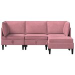 vidaXL Ensemble de meubles pour le salon 4 Pièces Rose Velours