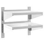 vidaXL Étagère murale à 2 niveaux 50x40x48 cm argenté acier inoxydable