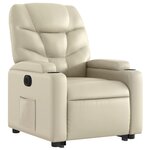 vidaXL Fauteuil inclinable électrique crème similicuir