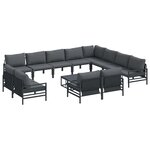 vidaXL Ensemble de canapé de jardin 13 Pièces Anthracite Acier