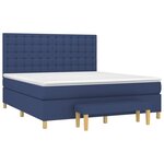 vidaXL Sommier à lattes de lit avec matelas Bleu 160x200 cm Tissu