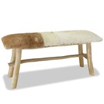 vidaXL Banc Cuir véritable Teck