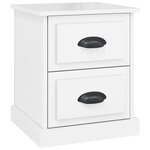 vidaXL Table de chevet blanc brillant 39x39x47 5 cm Bois d’ingénierie