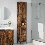 vidaXL Meuble de salle de bain haut Chêne fumé 31.5 x 33 x 190 cm