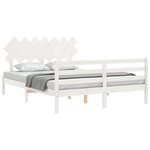 vidaXL Cadre de lit sans matelas blanc 140x200 cm bois massif