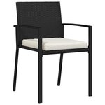 vidaXL Ensemble de salle à manger pour jardin 9 Pièces Noir