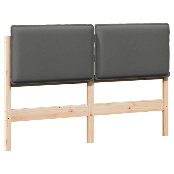vidaXL Tête de lit capitonnée Gris Naturel et Clair 140 cm Pin massif