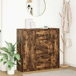 vidaXL Buffet avec tiroirs chêne fumé 100 5x35x98 5 cm bois ingénierie