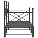 vidaXL Lit de jour avec gigogne sans matelas noir 90x200 cm acier
