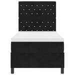 vidaXL Lit à ressorts avec matelas Noir 100 x 200 cm Velours