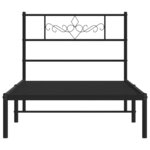 vidaXL Cadre de lit métal sans matelas avec tête de lit noir 100x190cm