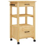 vidaXL Chariot de cuisine MONZA 48x40x90 cm bois massif de pin