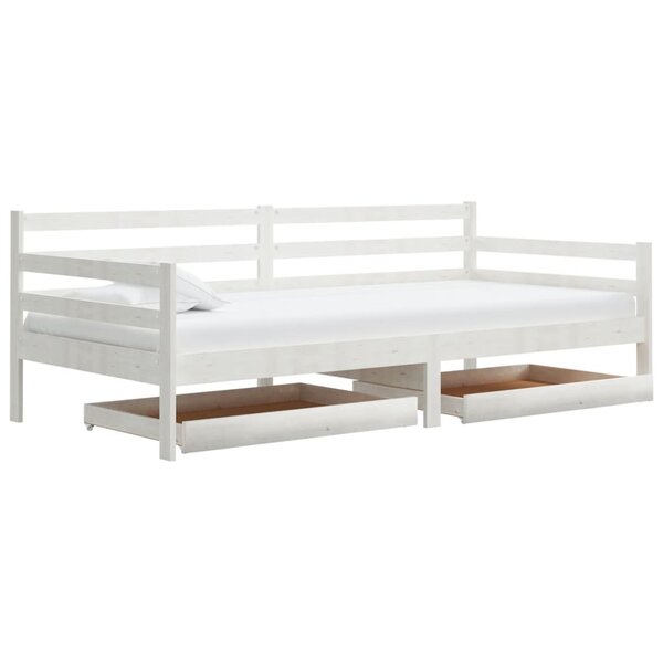 vidaXL Lit de jour sans matelas avec tiroirs 90x200 cm blanc