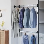 vidaXL Rail de suspension de garde-robe télescopique Argenté