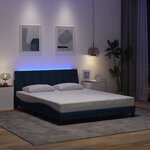 vidaXL Cadre de lit sans matelas bleu 160x200 cm tissu