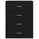 vidaXL Buffet avec tiroir Chêne noir 60 x 39 x 80 cm Bois d'ingénierie